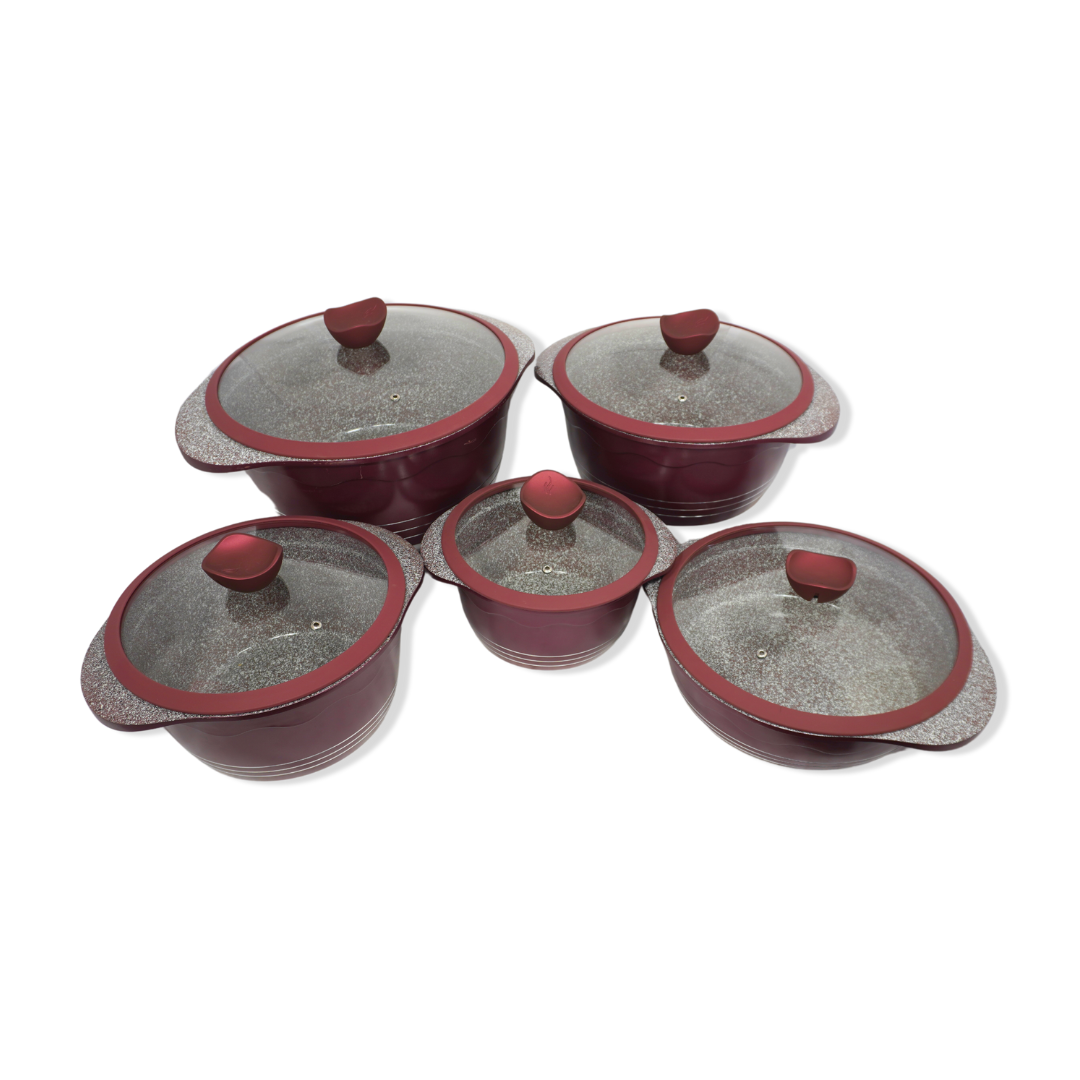 Juego de ollas de roca volcanica venuz