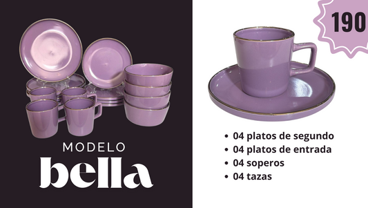 Juego de vajillas modelo Bella