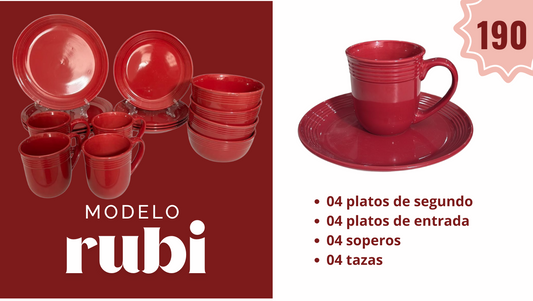Juego de vajillas modelo Rubi