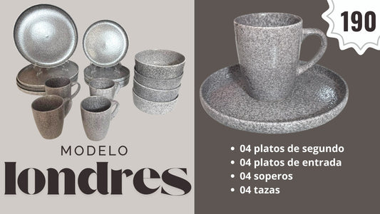 Juego de vajillas modelo Londres