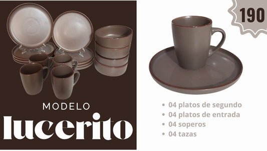 Juego de vajillas modelo Lucerito