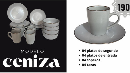 Juego de vajillas modelo Ceniza