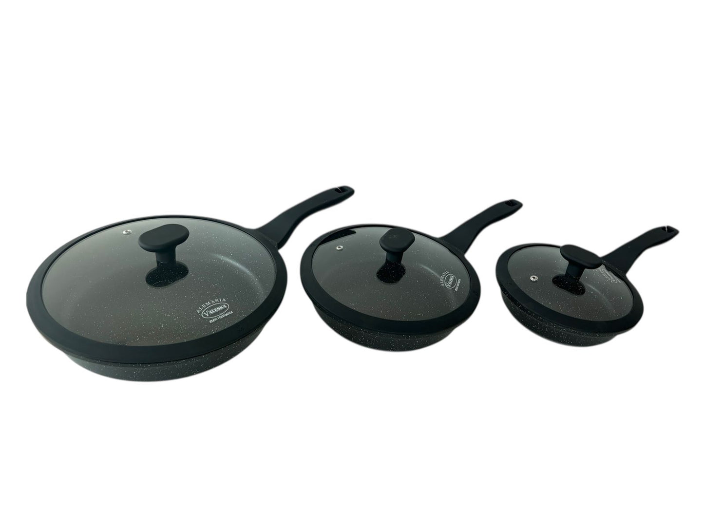 Trio sartén con tapa hermética