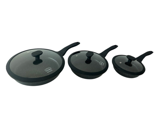 Trio sartén con tapa hermética